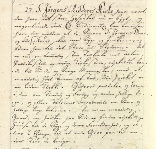Handwritten text about the hospital, from Hilbrandt Meyer. Bergen City Archives.